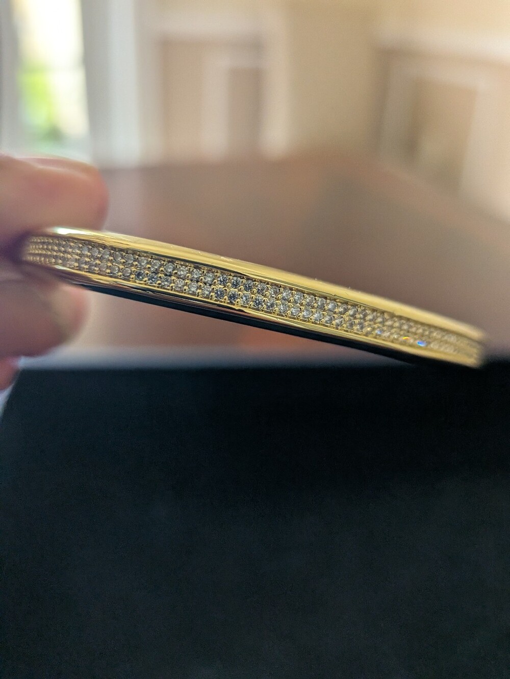 Gold Crystal Pavé Bangle Bracelet
